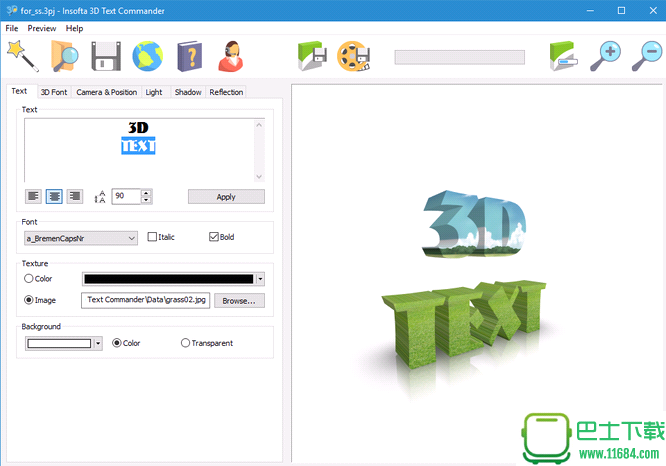 3D字体设计工具Insofta 3D Text Commander v4.0.0 汉化免费版下载