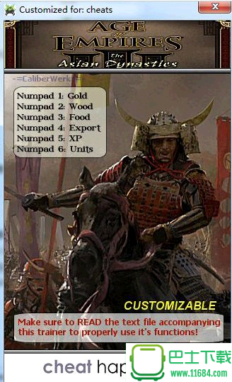 《帝国时代3亚洲王朝》修改器+6 v3.0 绿色通用版下载