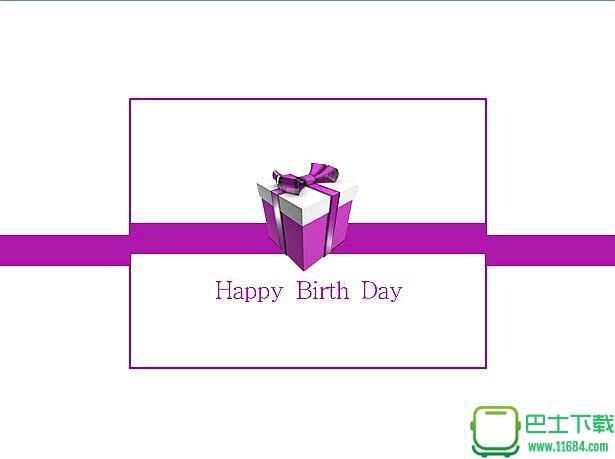 HyBirthDay紫色礼盒生日主题ppt模板下载-Happy Birth Day紫色礼盒生日主题ppt模板下载