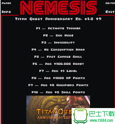 《泰坦之旅十周年纪念版》修改器下载-《泰坦之旅十周年纪念版》修改器+9 v1.3 by Nemesis下载v1.3