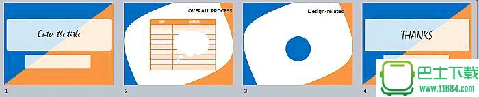简洁简单的橙蓝双色PowerPoint模板下载-简洁简单的橙蓝双色PowerPoint模板最新下载