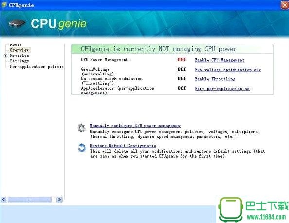 CPUgenie(CPU降温软件) v1.5 绿色版下载