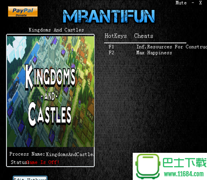 《王国与城堡》修改器+2下载-《王国与城堡》修改器+2by MrAntiFun下载v1.04