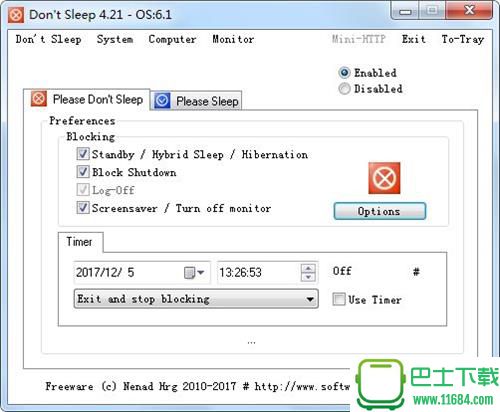 Dont Sleep（防系统关机软件）V4.21 绿色免费版下载