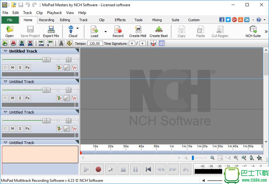 NCH MixPad Masters Edition(多轨录音、混音合成软件) v5.00下载
