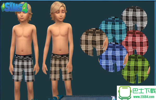 模拟人生4男童装格子短裤整合包mod下载
