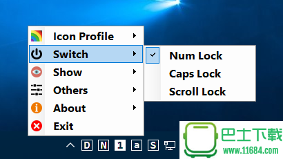 addLEDs(显示capslock、numlock、scrolllock键开启工具) v1.0.0.0下载