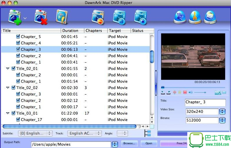 DVD转换提取软件DawnArk Mac DVD Ripper for Mac 2.0.24.0512 最新版下载