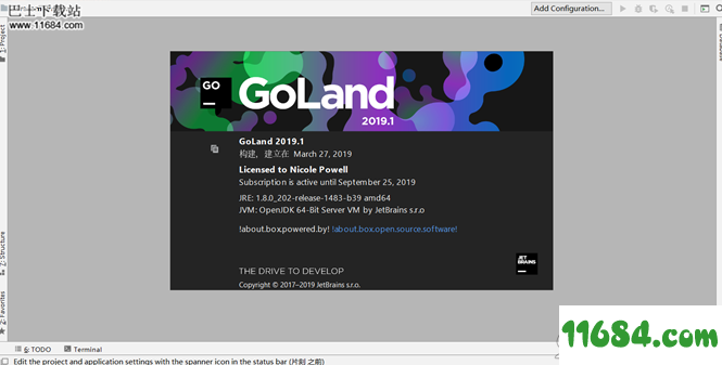 Jetbrains GoLand破解版下载-Go语言开发工具Jetbrains GoLand v2019.1 中文破解版(附激活码+汉化包)下载
