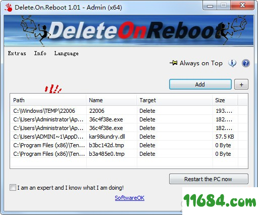 Delete.On.Reboot破解版下载-重启时删除无用文件工具Delete.On.Reboot v1.02 最新免费版下载