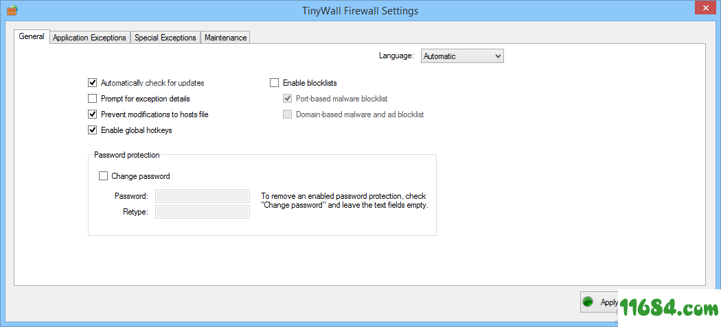 TinyWall下载-网络防火墙软件TinyWall v2.1.10 绿色版下载