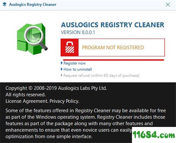 Auslogics Registry Cleaner破解版下载-注册表清理软件Auslogics Registry Cleaner v8.0.0.1 中文版(附破解补丁)下载