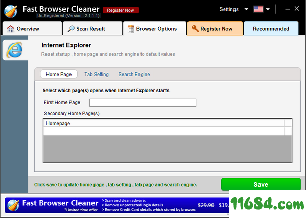 Fast Browser Cleaner下载-浏览器清理工具Fast Browser Cleaner v2.1.1.1 最新免费版下载