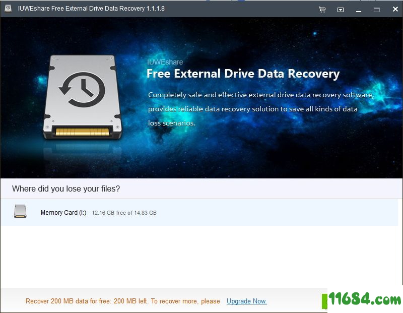 IUWEshareFree External Drive Data Recovery(数据恢复软件)