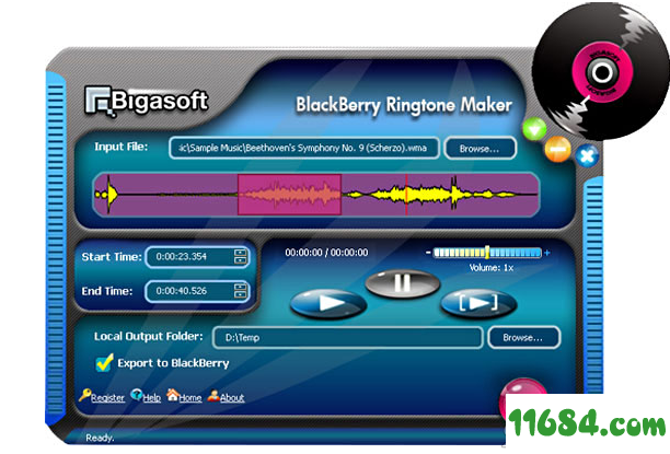 Bigasoft BlackBerry Ringtone Maker下载-音频转换工具Bigasoft BlackBerry Ringtone Maker v1.9.3 最新版下载
