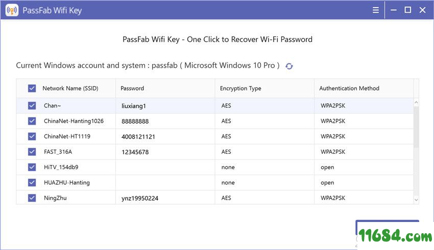 PassFab Wifi Key破解版下载-wifi密码查看软件PassFab Wifi Key v1.0.0.9 汉化版下载