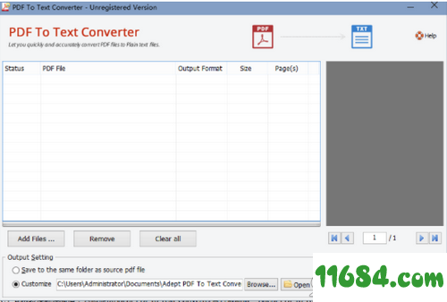 PDF to Text Converter破解版下载-PDF转Text工具Adept PDF to Text Converter v4.00 绿色版下载