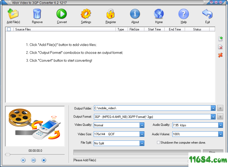 Video to 3GP Converter破解版下载-视频转换工具Allok Video to 3GP Converter v6.2.1217 最新版下载