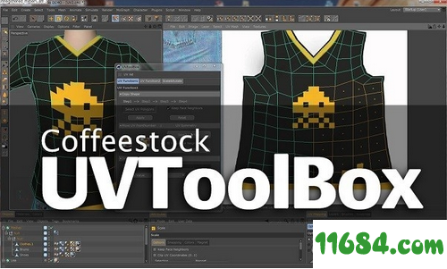 C4D贴图展开编辑插件Coffeestock UVToolBox v1.9 绿色版