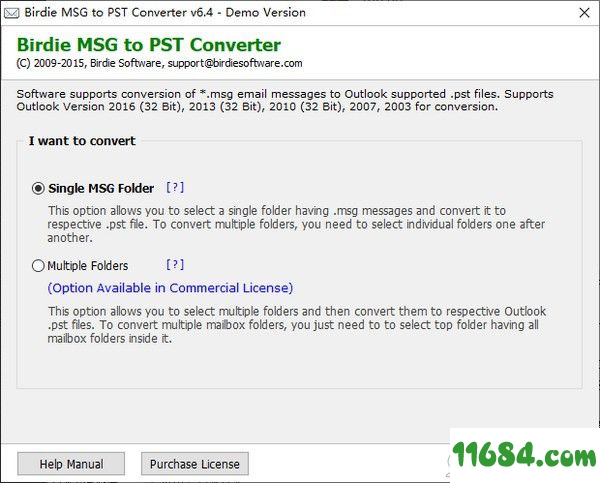 Birdie MSG to PST Converter破解版下载-格式转换工具Birdie MSG to PST Converter v6.3 免费版下载