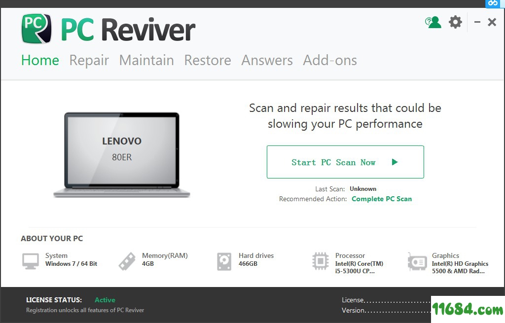 ReviverSoft PC Reviver破解版下载-ReviverSoft PC Reviver v3.9.0.22 绿色破解版下载