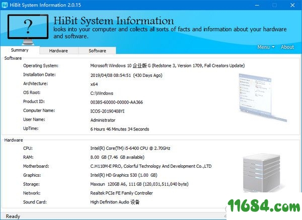 HiBit System Information绿色版下载-硬件信息检测工具HiBit System Information V2.0.15 绿色版下载