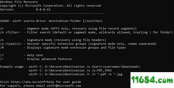 Windows File Recovery破解版下载-数据恢复工具Windows File Recovery v1.0 免费版下载