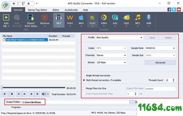 AVS Audio Converter破解版下载-音频转换工具AVS Audio Converter v10.0.1.547 中文绿色版下载