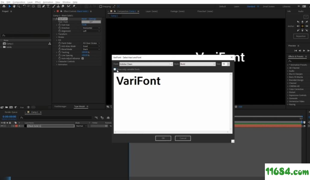 VariFont插件下载-AE字体变换插件VariFont v1.0 最新免费版下载