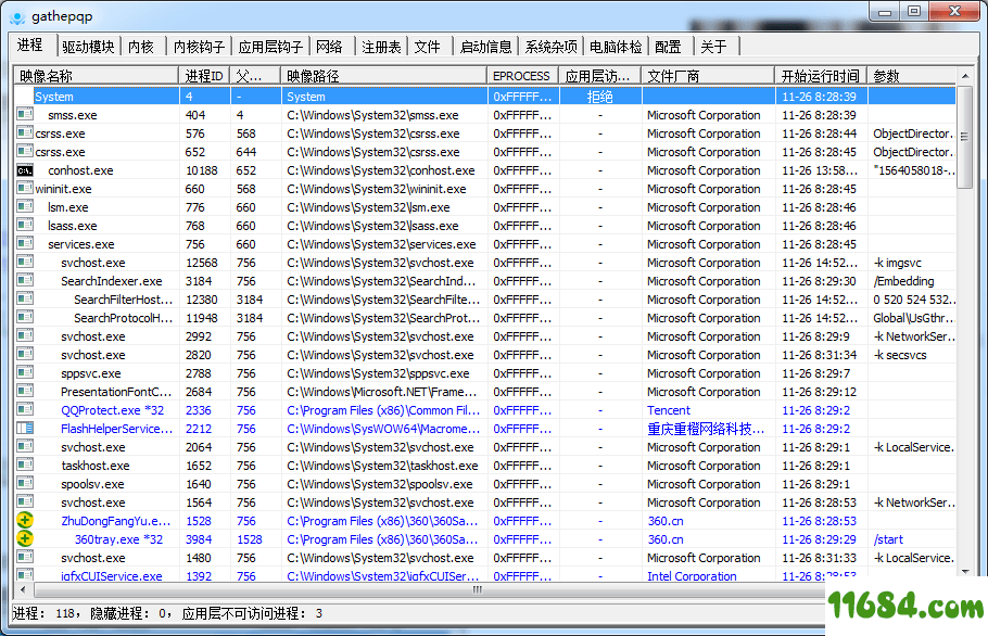 手动杀毒软件pchunter free v1.57 官方绿色版（32位/64位） - 巴士下载站www.11684.com