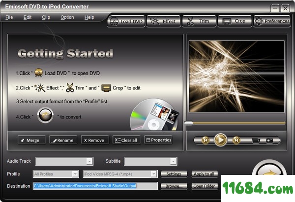 DVD to iPod Converter免费版下载-Emicsoft DVD to iPod Converter v4.1.18 免费版下载