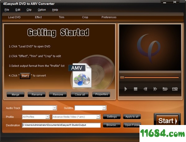 4Easysoft DVD to AMV Converter免费版下载-DVD视频音频转换软件4Easysoft DVD to AMV Converter v3.2.20 免费版下载