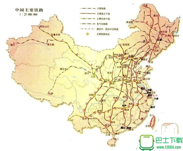 中国铁路地图2016 v1.0 高清电子版下载