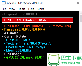 显卡状态监视器GPU Shark 0.9.10.3 绿色版下载
