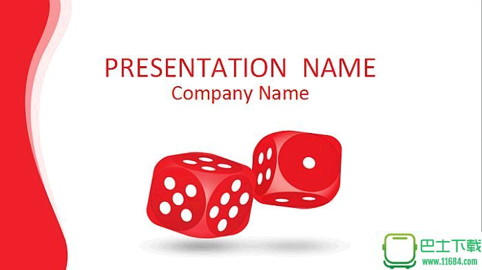 红色骰子背景娱乐PowerPoint模板下载-红色骰子背景娱乐PowerPoint模板官方下载
