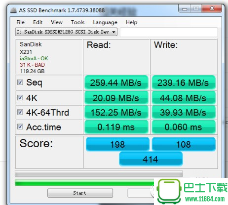AS SSD Benchmark(SSD固态硬盘测试工具) 2.0.6848 绿色版下载