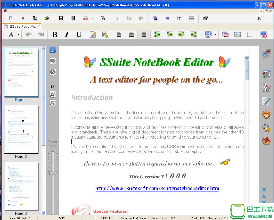 ssuite NoteBook Editor(多功能文本编辑器) v1.0.0.0下载