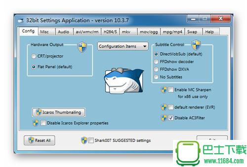 鲨鱼影音解码器ADVANCED Codecs v10.3.9 for Win10 8 7+ v7.2.0 for Vista Xp下载