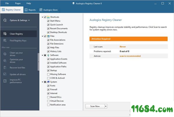 Auslogics Registry Cleaner破解版下载-注册表清理软件Auslogics Registry Cleaner v8.0.0.1 中文版(附破解补丁)下载