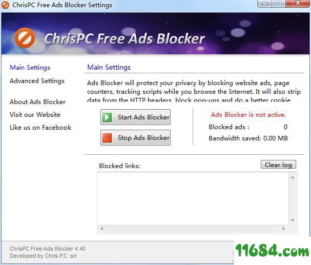 ChrisPC Free Ads Blocker下载-广告拦截工具ChrisPC Free Ads Blocker v4.40 最新版下载