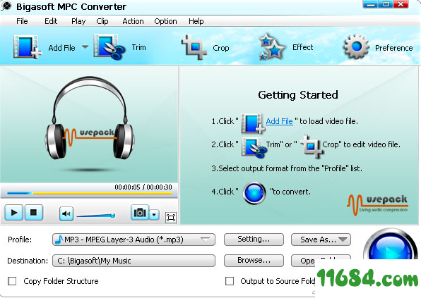 Bigasoft MPC Converter破解版下载-音频处理软件Bigasoft MPC Converter v3.7.49 最新版下载