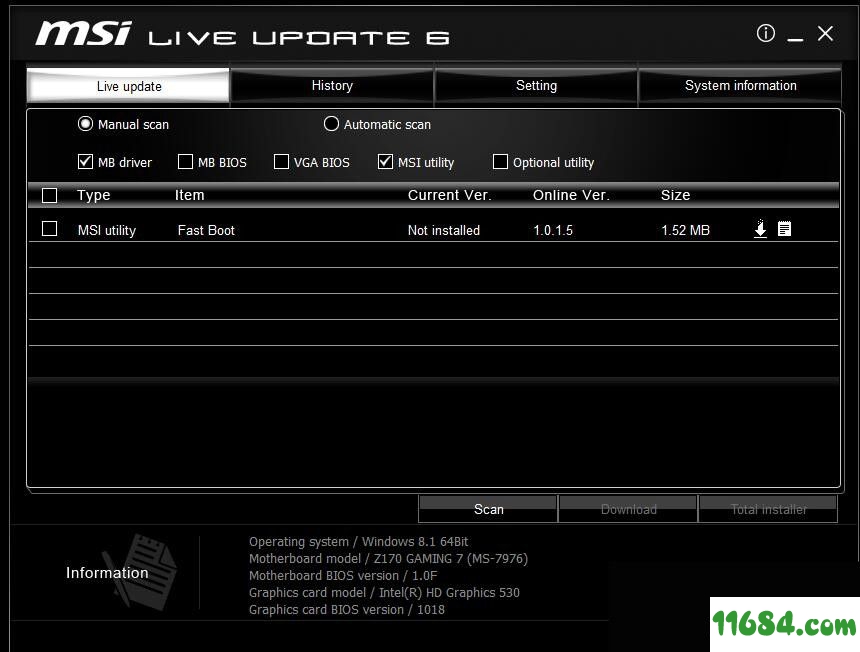 MSI Live Update下载-微星bios升级软件MSI Live Update v6.2.0.15 最新免费版下载