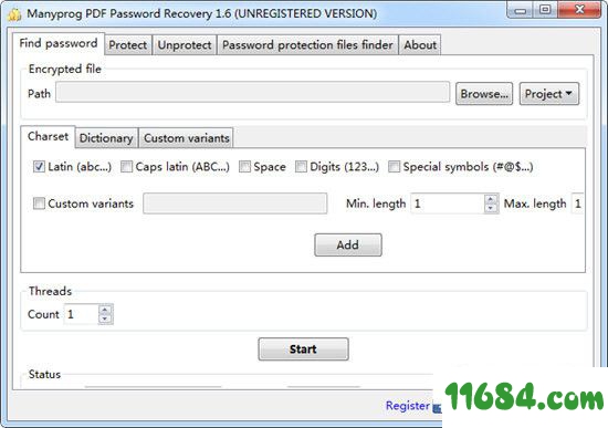 PDF Password Recovery破解版下载-PDF密码恢复软件Manyprog PDF Password Recovery v1.6免费版下载