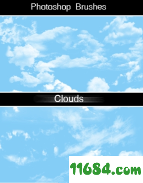 蓝天白云效果笔刷下载-真实蓝天白云效果PS笔刷下载