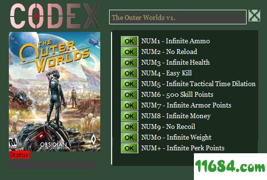 天外世界十一项修改器下载-《天外世界》修改器+11 v1.2.0.418 CODEX版下载