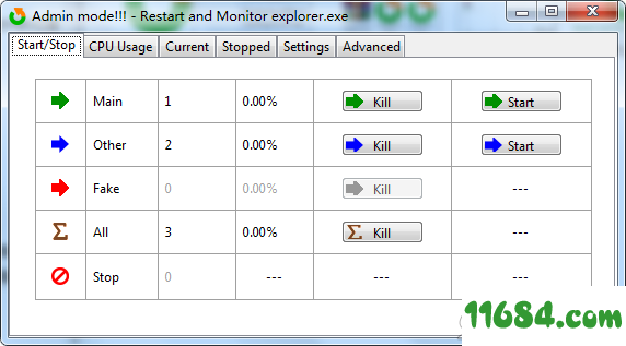 Restart and Monitor Explorer绿色版下载-资源管理器重启工具Restart and Monitor Explorer v1.0 绿色版下载