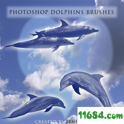 海豚造型图像PS笔刷下载-各类海豚造型图像PS笔刷素材下载