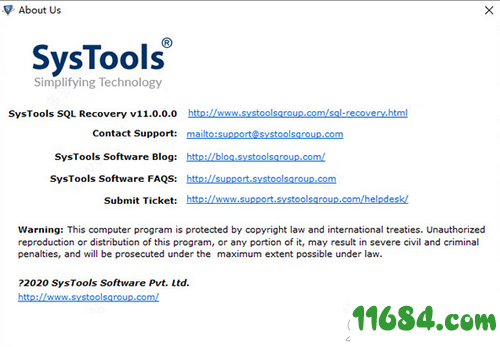 SysTools SQL Recovery破解版下载-SysTools SQL Recovery v11.0 中文破解版下载
