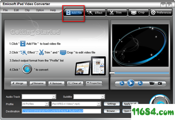 iPad Video Converter破解版下载-IPAD视频转换器Emicsoft iPad Video Converter v4.1.16 最新版下载