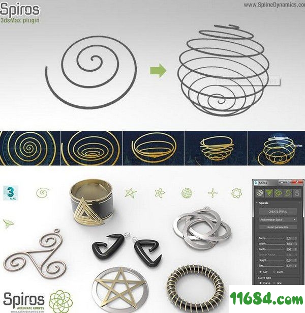 Spiros插件下载-3DMax螺旋样制作插件Spiros v1.01 最新免费版下载